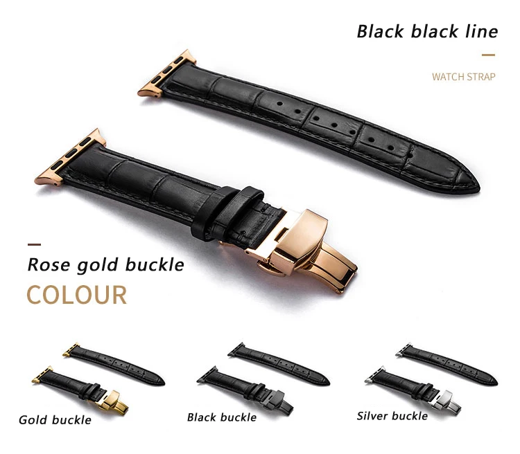 Кожаный ремешок для Apple watch band 4/3 42 мм 38 мм Iwatch band 44 мм 40 мм браслет из натуральной кожи часы с пряжкой в виде бабочки