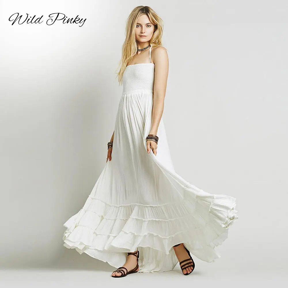 WildPinky 2021 сексуальное платье с цветочным принтом платья без бретелек Boho летнего