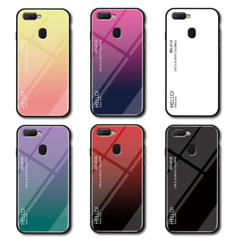 Чехол для OPPO F9 роскошный чехол из закаленного стекла силиконовая рамка жесткий Pro