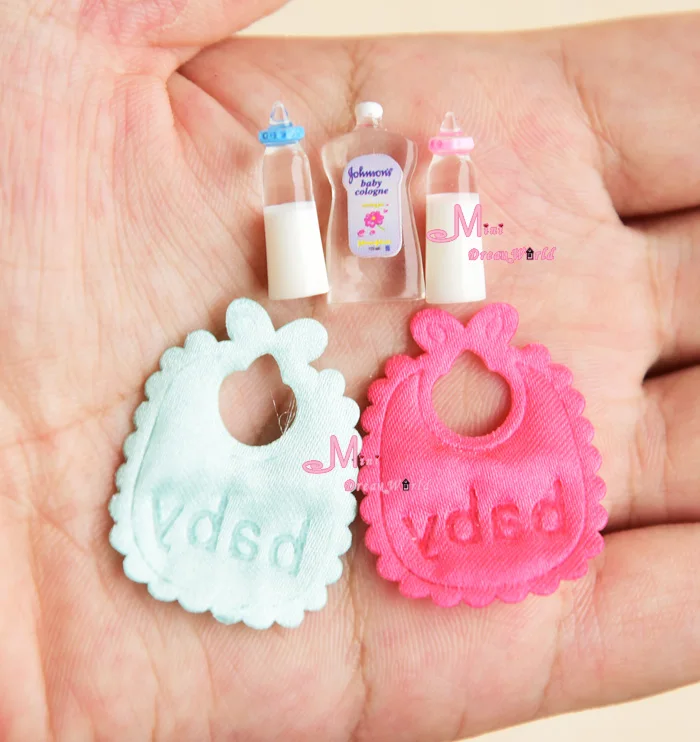 1:12 Кукольный домик Миниатюрная игрушка Детская Бутылочка для молока нагрудник