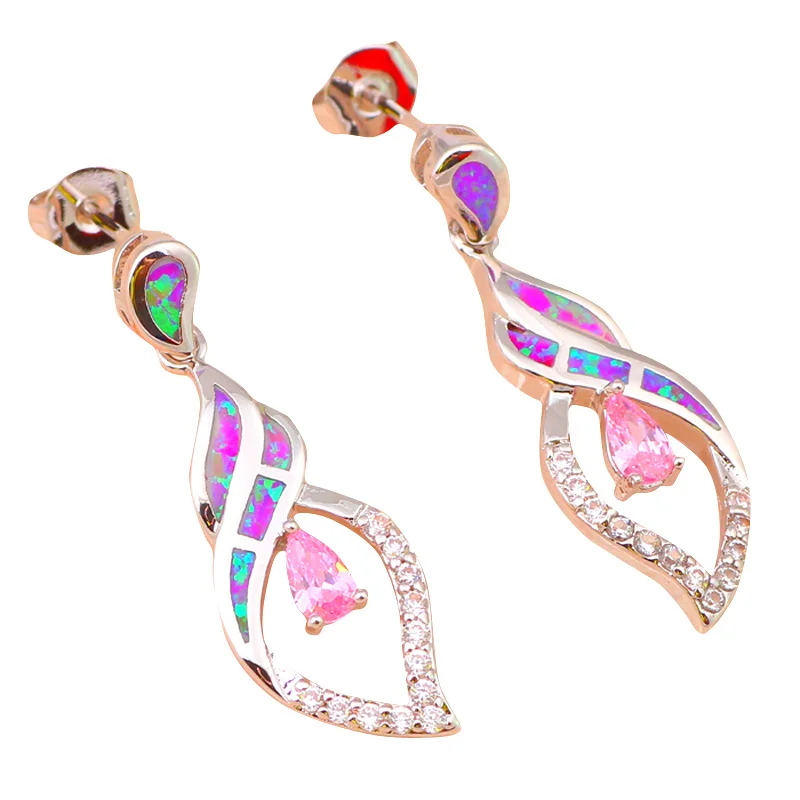 Розовый циркон Сияющий циркония Модные украшения Оптовая и розничная фиолетовый