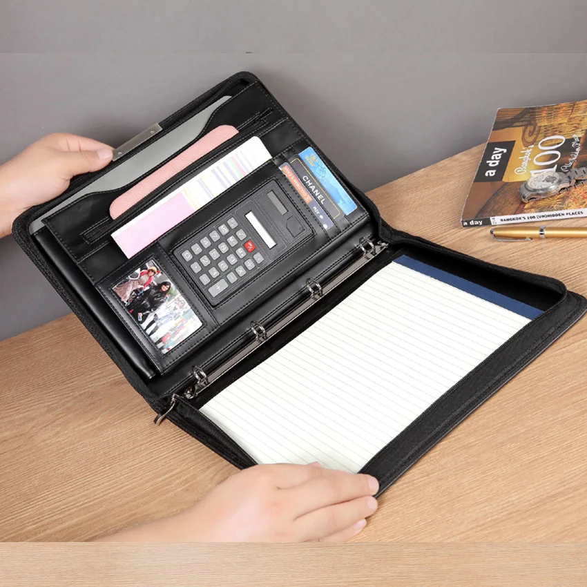 Чехол органайзер для документов на молнии|leather padfolio|padfolio a4a4 padfolio |