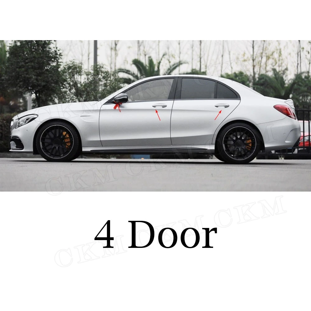 C Class углеродного волокна переднего бампера спойлер для Mercedes Benz W205 C63 AMG C180 C200 C260-17 стайлинга автомобилей - Цвет: 4 Door