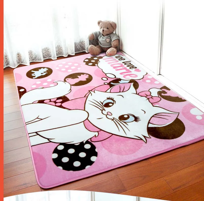 130x185 cm Розовый детский игровой коврик с котом, коврик для ползания, Детский ковер, коврик с изображением кота+ розовый развивающий коврик для детей, игровой коврик - Цвет: 130x185 cm