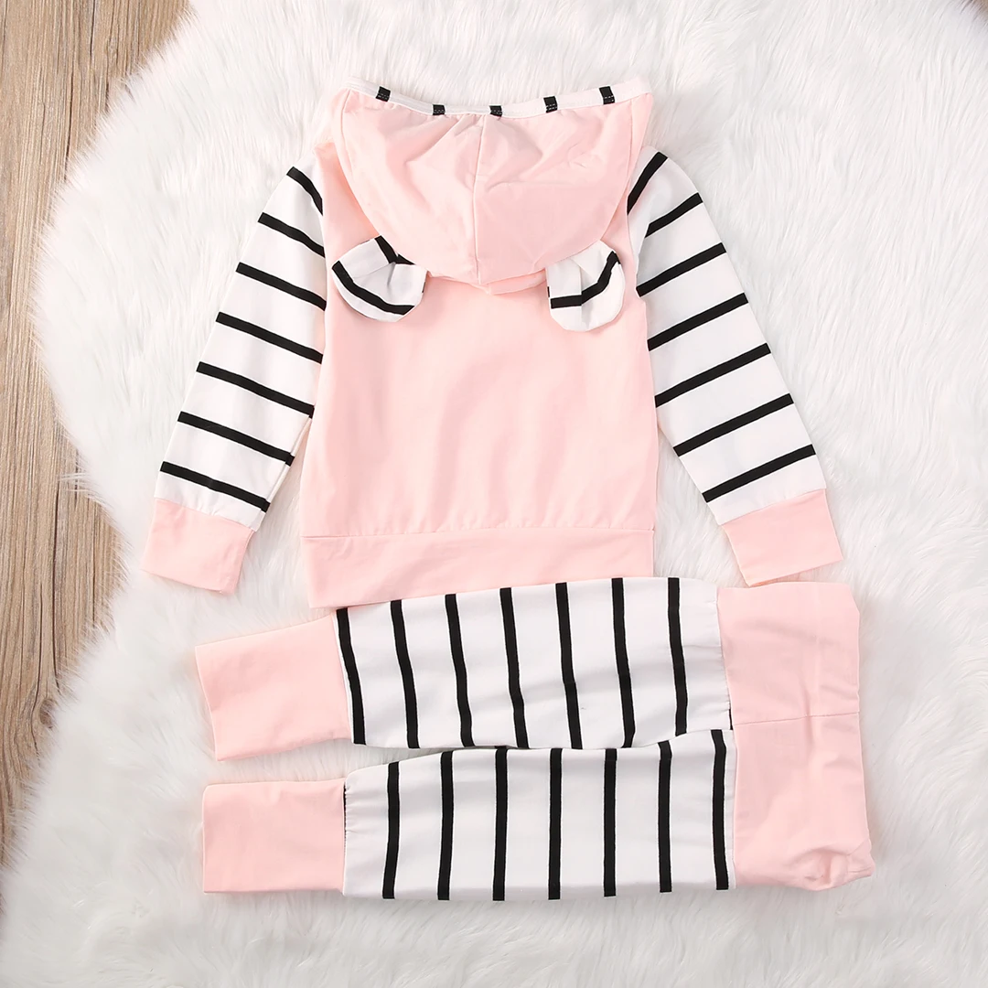 Детская одежда для новорожденных девочек кофта с капюшоном футболка + хлопковые