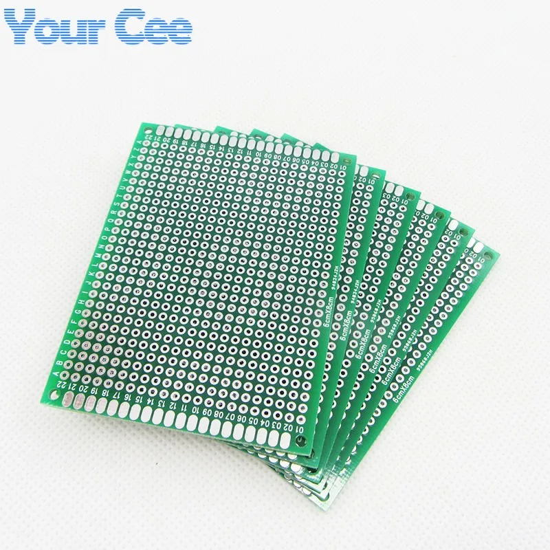 5 шт. 6X8 см 6*8 см двухсторонний Прототип pcb Универсальный Макет для Arduino 2,54 мм стекло волокно практика DIY комплект Луженая HASL