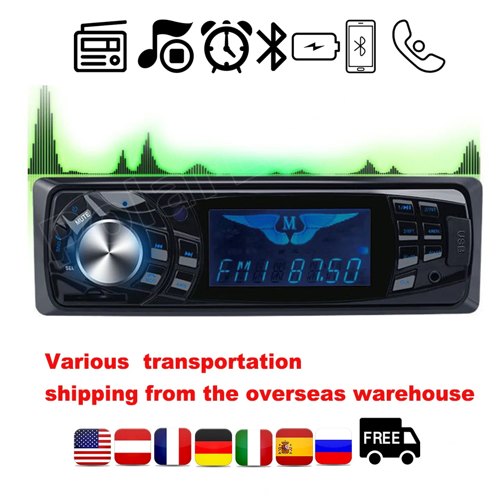 Высокое качество 1 Din 12V SD USB MP3 плеер Bluetooth FM Aux вход приемник Электроника авто радио