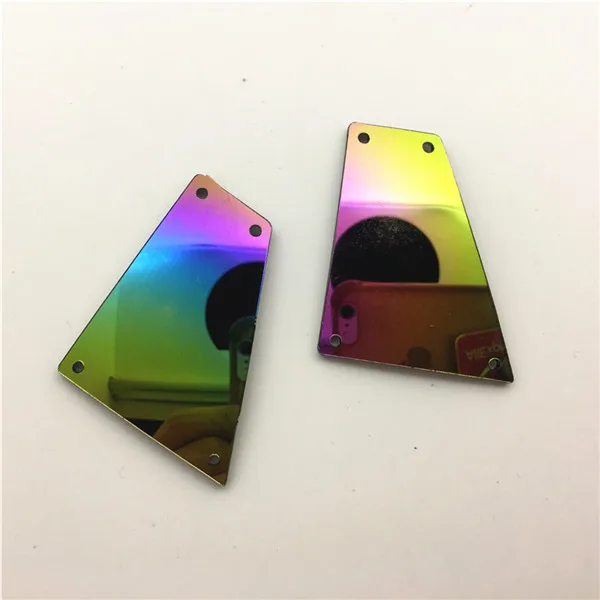 24N 27x33mm Высококачественные акриловые стразы разных форм, с отверстиями, радужные зеркальные Акриловые Бусины, 30 шт - Цвет: 24N 27x33mm