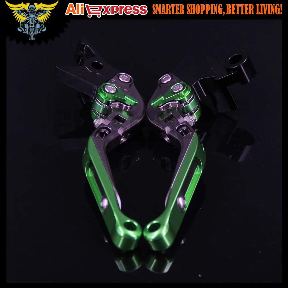 Зеленый и Титан ЧПУ Регулируемая мотоциклов сцепные рычаги для Kawasaki ZX6R/636 ZX 6R 2007