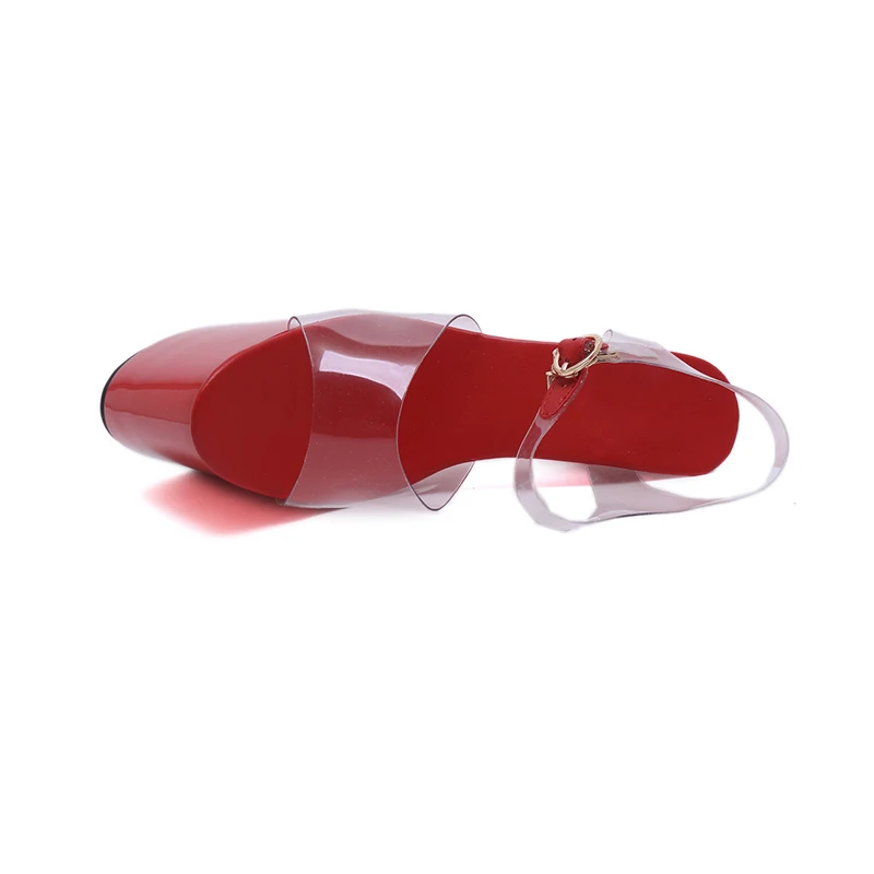 Летние босоножки красного и черного цвета женские туфли на платформе 10 см