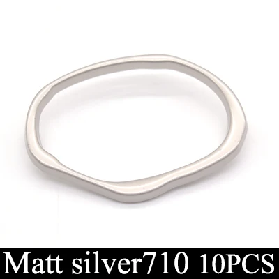 mattsilver 710 10 шт./лот, высокое качество, Овальные Полые, простой стиль, Металлическая пуговица для шитья, аксессуары для одежды, Женское пальто, декоративная кнопка, сделай сам - Цвет: mattsilver 710