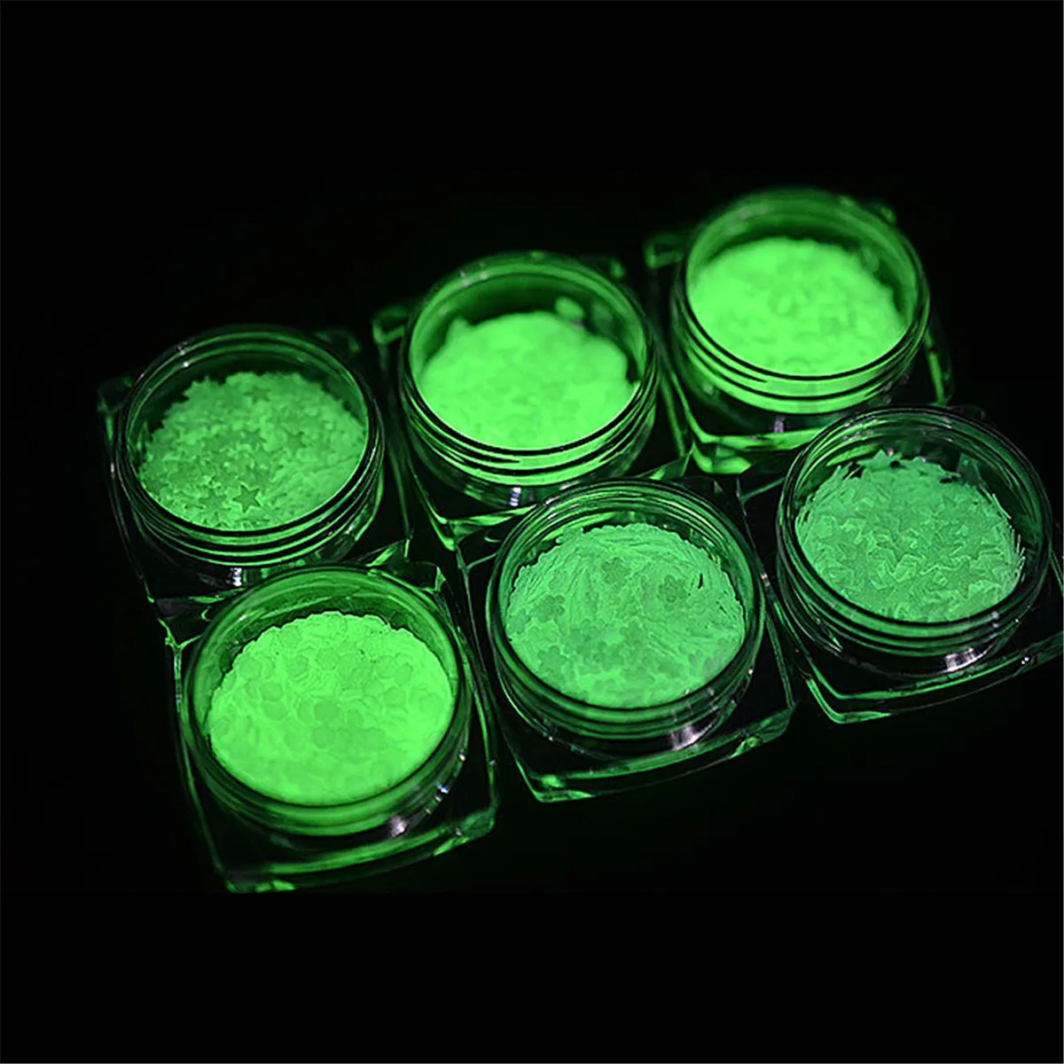 3D Glow In Dark Glitter Nail Decoration DIY Moon Star Love Luminous Nail Art Tips Manicure Fluorescent Ultra Thin Nail Flakes images - 6