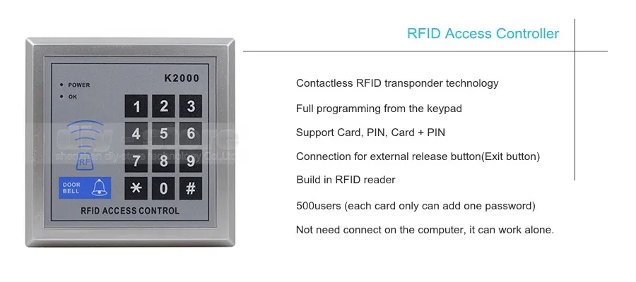DIYSECUR 125 кГц RFID считыватель система контроля доступа полный комплект+ Электрический ударный дверной замок+ блок питания