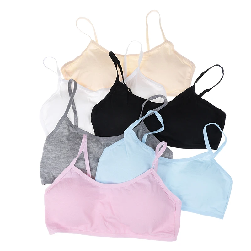 

Sexy Bra Girl Young Cotton Children Clothing Training Bras Puberty Sport Underwear Teenagers Student Camisole Vest Set