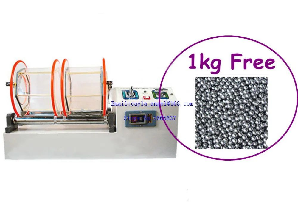 

Promotion Sale Rotary Tumbler For Jewelry Tools + (FREE) 1kg Round Beads Jewelry Rotary tumbler Polishing Machine with 2 Barrels