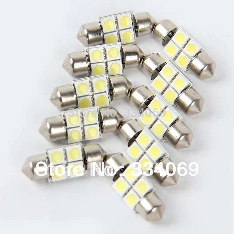 Posbay 50 шт. 31 мм 5050 4SMD белый микро универсальный автомобиль грузовик внедорожник