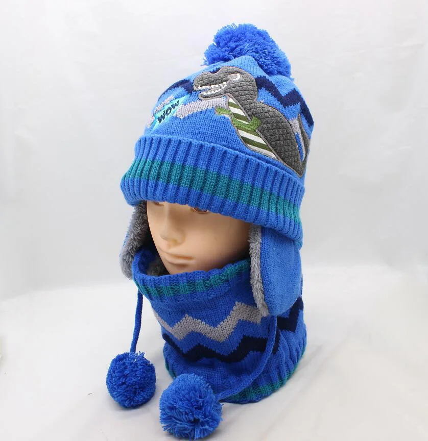 SexeMara Плотные теплые зимние Шапки мальчиков головные уборы Skullies Beanies зимняя шапка