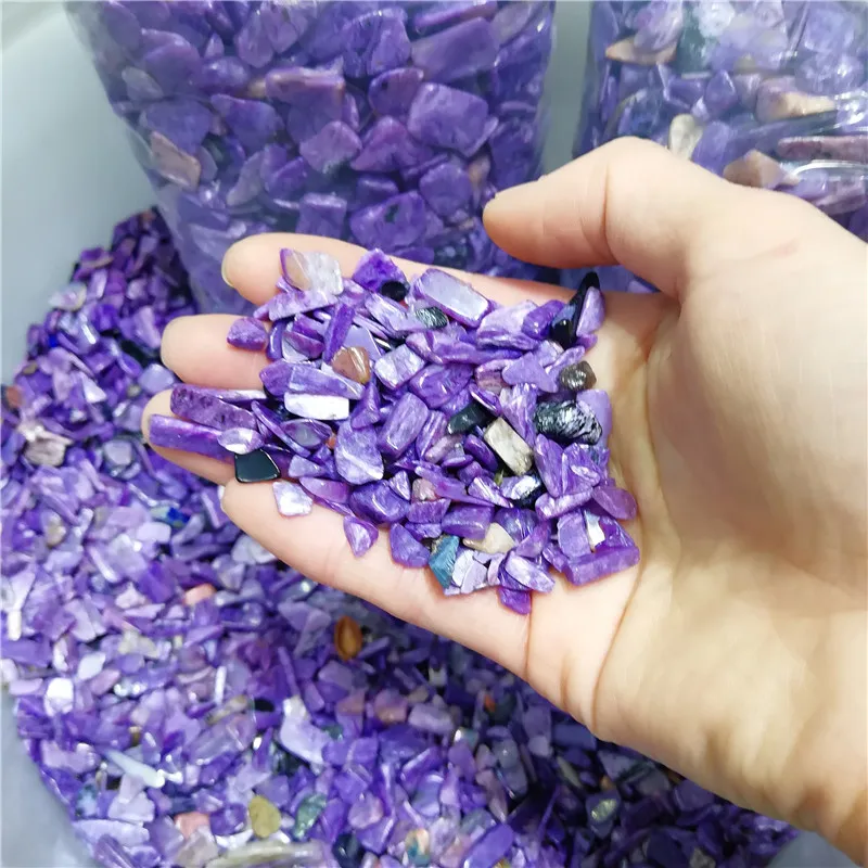 Натуральный хрустальный станок Charoite лечебный камень украшение кварц для