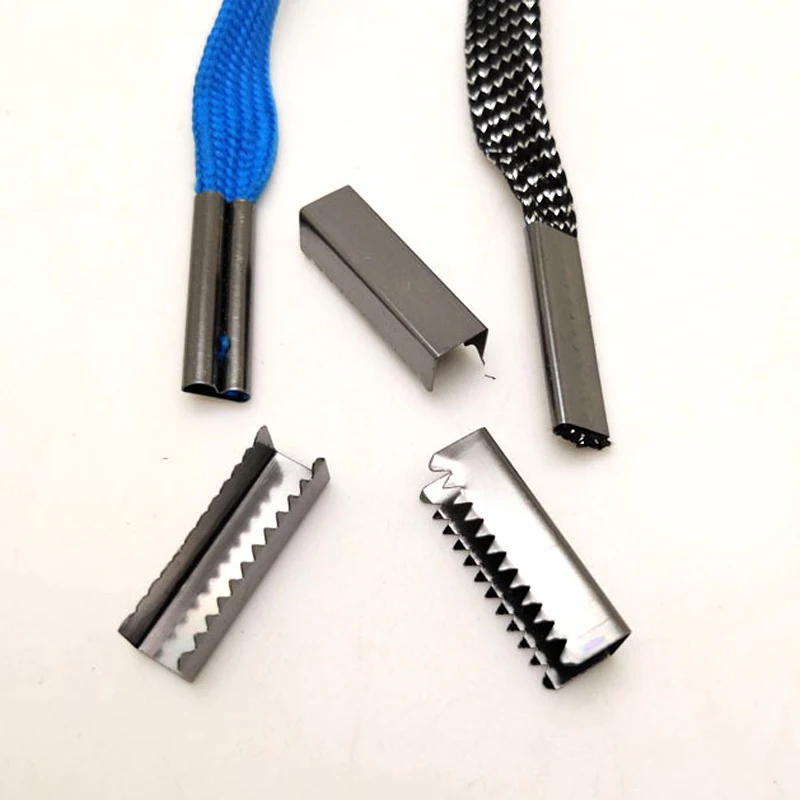 7.5X25mm Flat Toothed Shoelace Head Replacement Aglets Tips for DIY Shoelaces Metal Head Shoe Rope Decorations