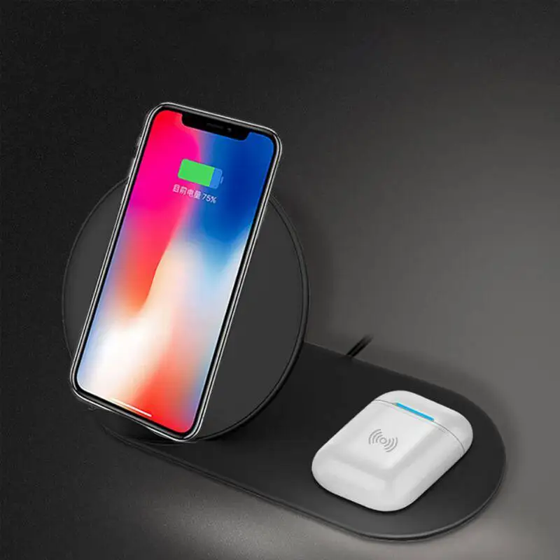 2 In 1 Fast Charging Qi Wireless Charger For iphone iwatch Samsung Watch usb Smart Phone Adapter | Электроника