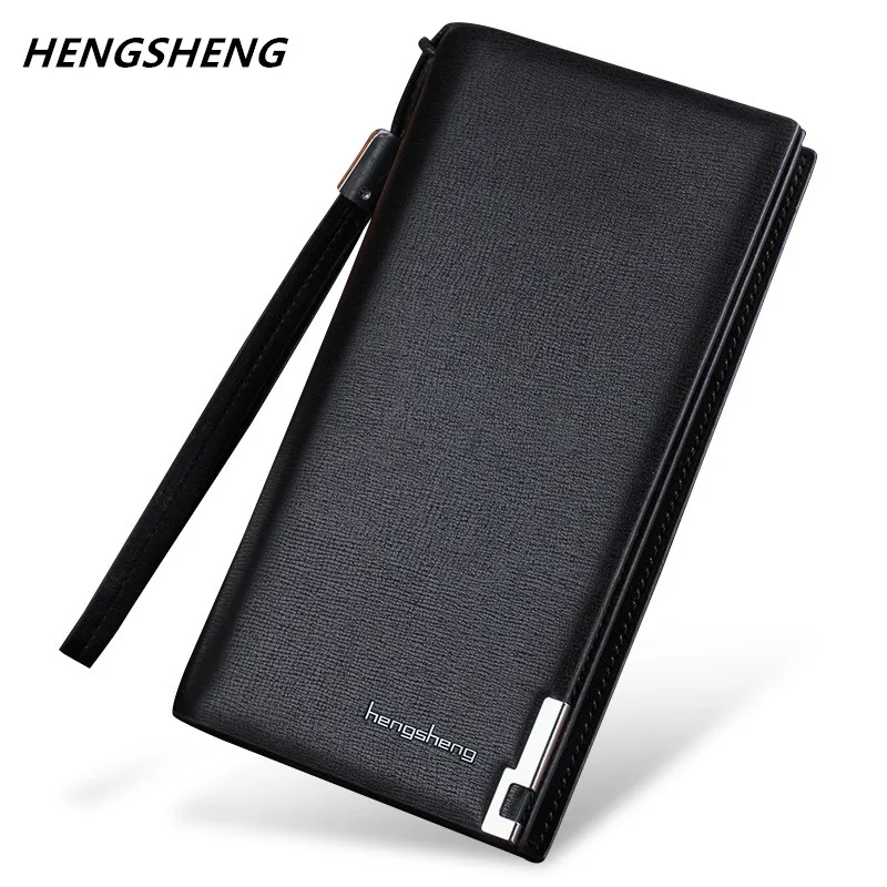 

Wholesale Men Wallets Long Faux Leather Card Holder Business Purse Wallet Men 50PCS/lot