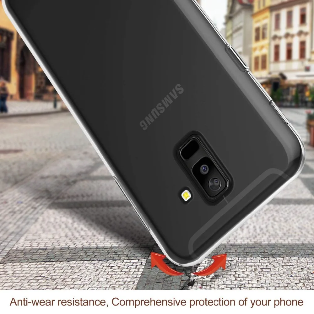 Для Galaxy J8 2018 SM-J800F чехол Прозрачный Мягкий ТПУ силиконовый для задней крышки samsung