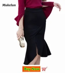 S-5XL, женские юбки,, модные, эластичные, элегантные, сексуальные, высокая талия, юбка, тонкая, для офиса, леди, официальная, зимняя, красная, юбка-карандаш размера плюс