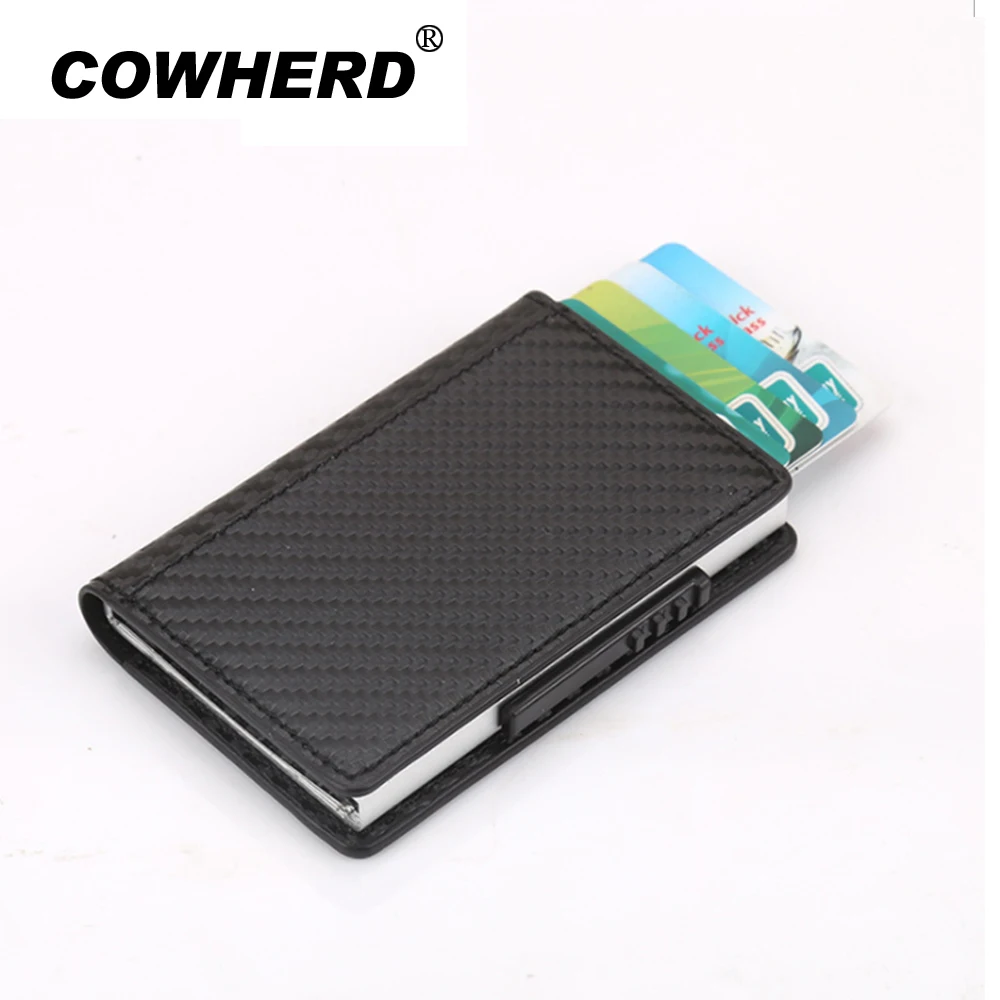 Лидер продаж футляр для карт с узором из углеродного волокна миниатюрный кошелек