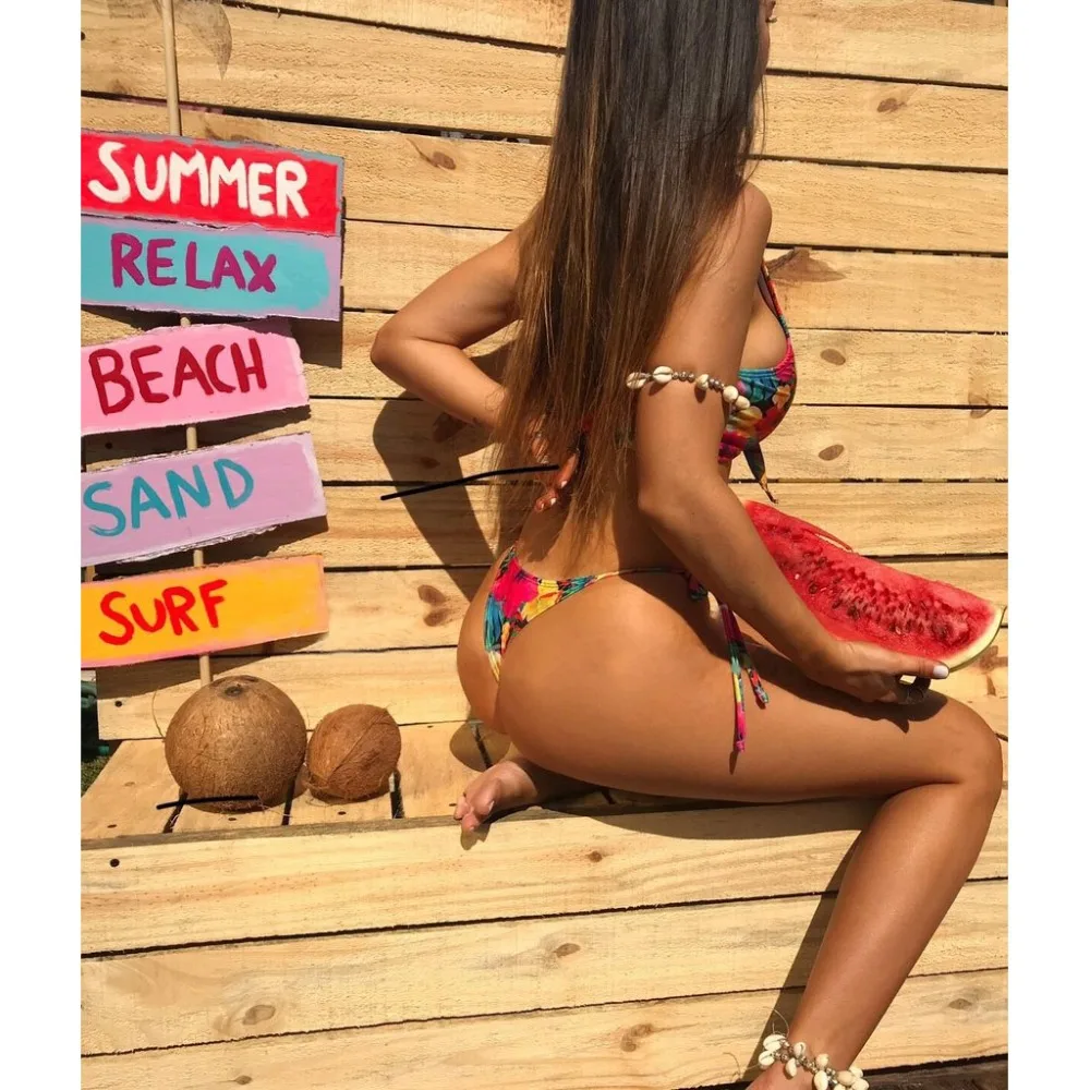 2019 г. пикантные Для женщин Бикини цветочный бразильский комплект бикини печати