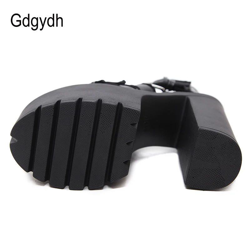Gdgydh/черные Босоножки с открытым носком; женская обувь на платформе; босоножки на толстом каблуке; брендовая дизайнерская пикантная Летняя женская обувь из мягкой кожи