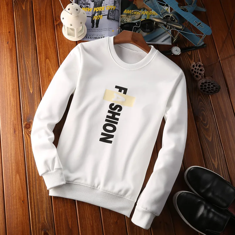 

Full Print Sweatshirt Men Teens Casual O Neck New Fashion Nice Body Slim Fit Long Sleeve Spring Clothing Black Fitness Clothes