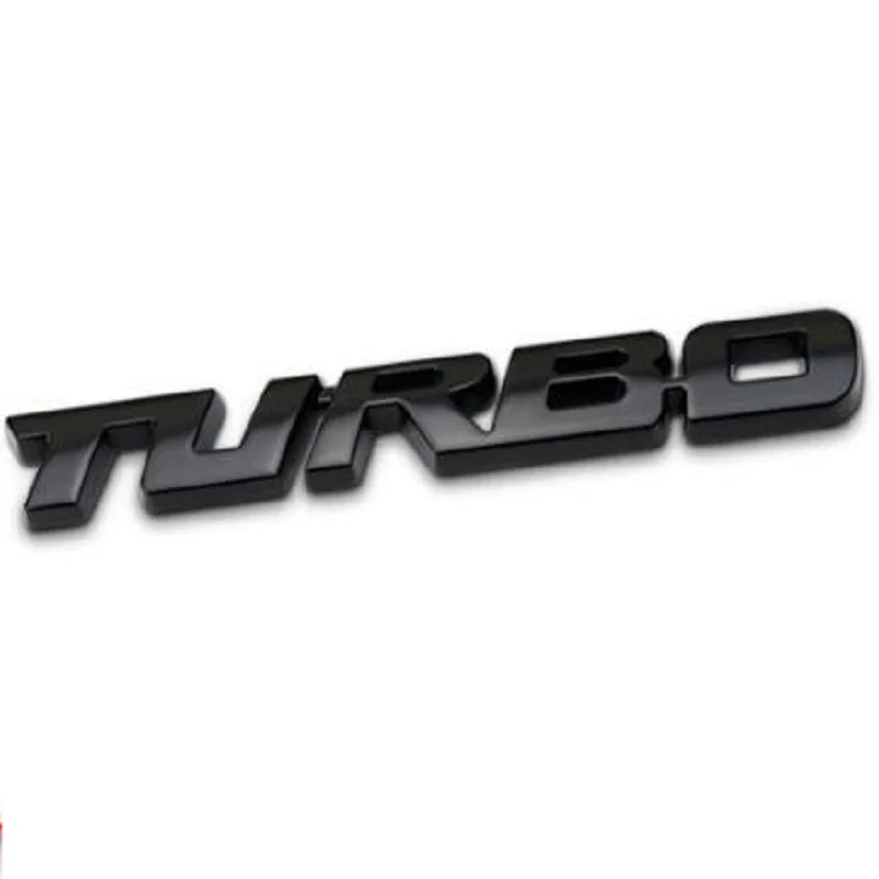 black 3D Металлическая Эмблема Turbo знак универсальный для украшения автомобиля, мотоцикла Наклейка Стикеры - Цвет: black