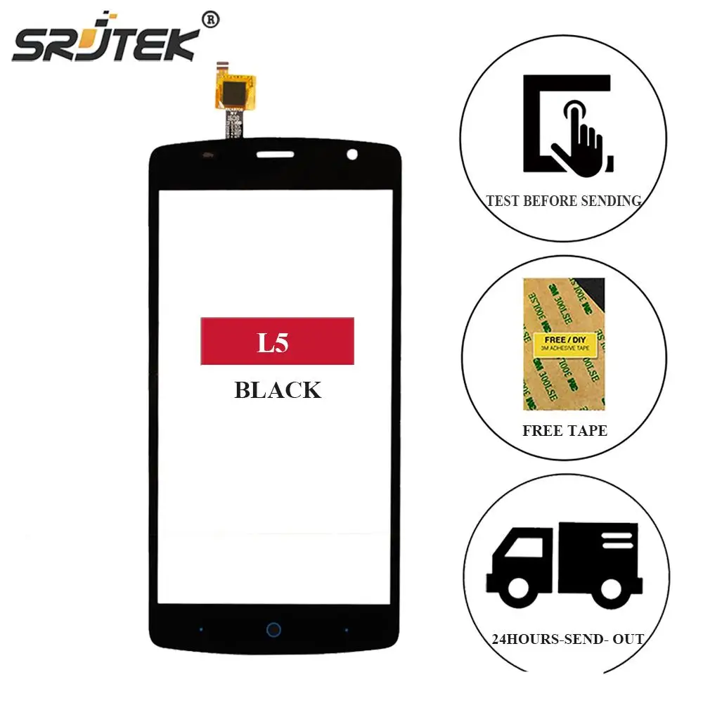 Srjtek For ZTE Blade L5 Touch Screen Digitizer Sensor Front Glass Panel Replacement 5.0'' Plus Black/White/Gray | Мобильные