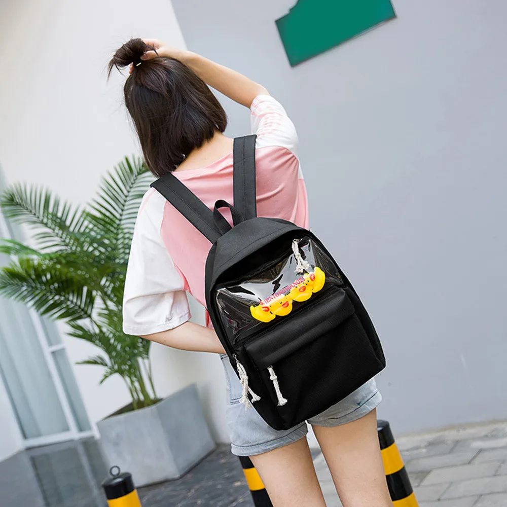 Детский рюкзак с милыми мультяшными животными маленькая желтая сумка на утке