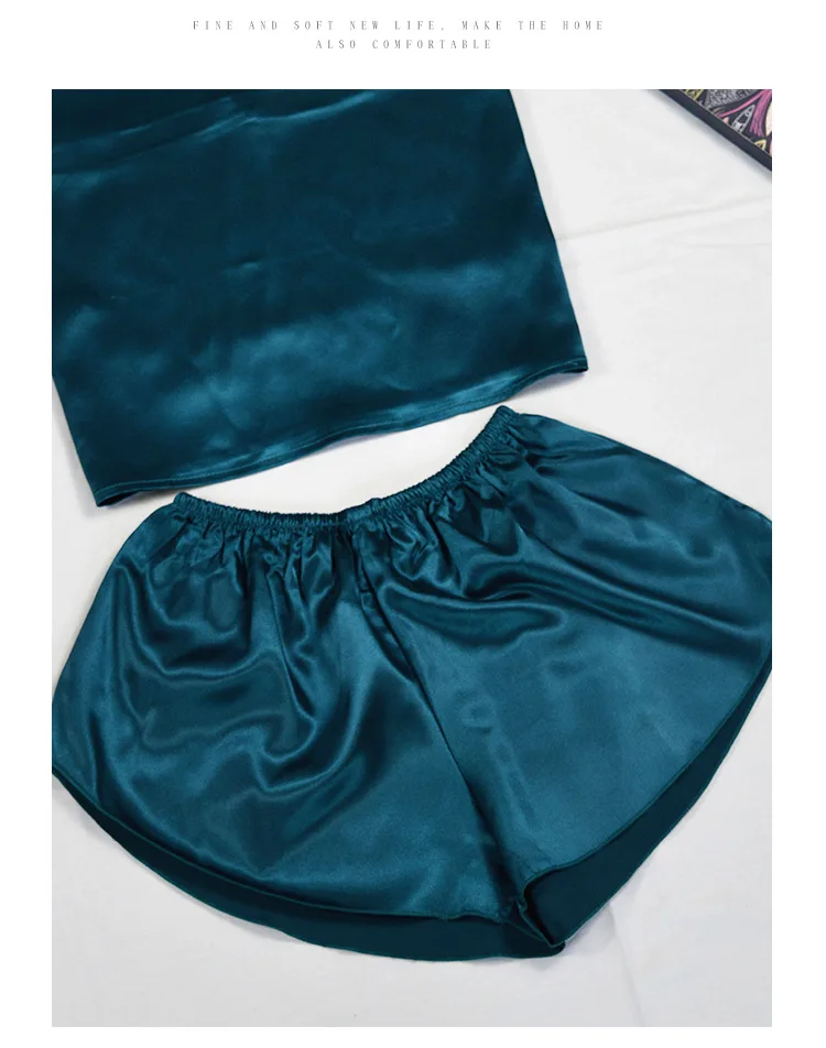 

Fdfklak New arrival pajamas for women sexy v-neck summer pijama sleeveless short nightwear women's pajama set pyjama femme