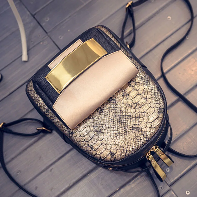 Женский рюкзак маленький Аллигатор из искусственной кожи под змеиную кожу
