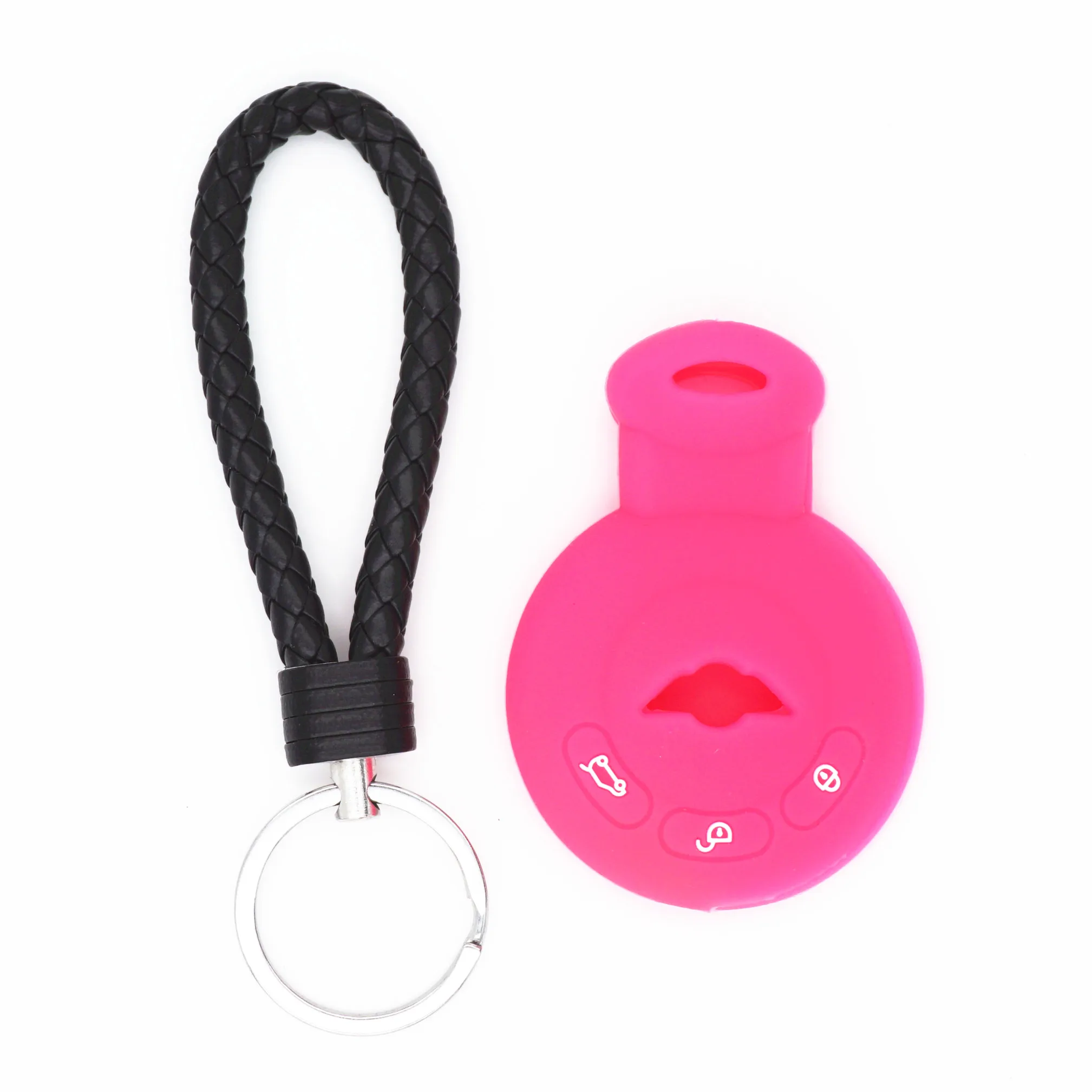 

WFMJ Silicone 3 Buttons Keyless Entry Remote Smart Key Cover Chain Case Keyring Keychain Fob for Mini Cooper S R56 R57 R58