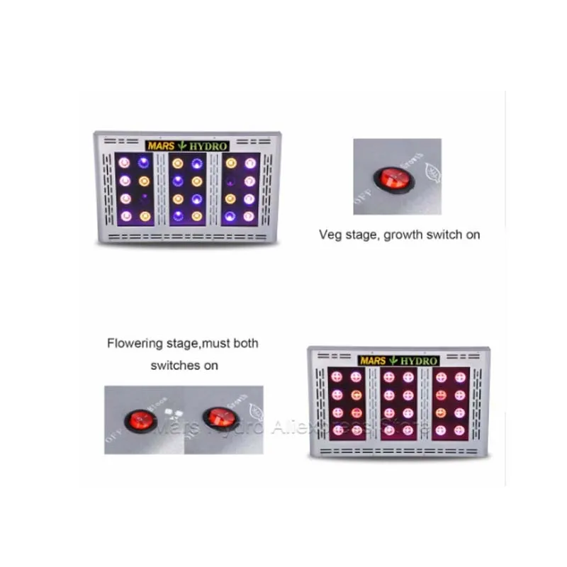 Mars hydro Pro II led 600 полноспектральный светильник для выращивания и 120x60x180 см Крытый