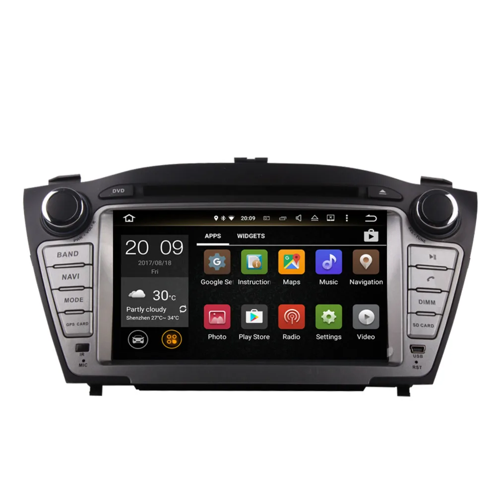 Восьмиядерный HD " Android 9,0 автомобильный dvd-плеер gps для hyundai IX35 Tucson 2009- Автомобильный gps радио, аудио и видео мультимедийный dvd-плеер