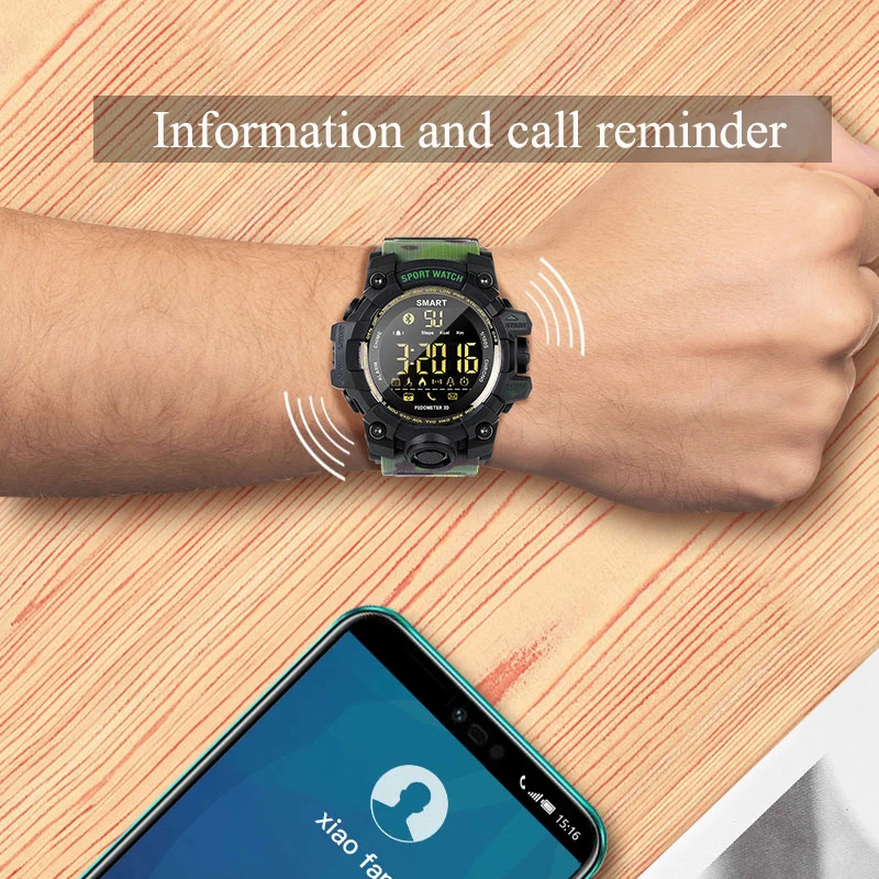 SENBONO Smart Watch EX16S 5ATM Waterproof smartwatch Remote Control Fitness Bluetooth Activity Tracker Sport | Электроника