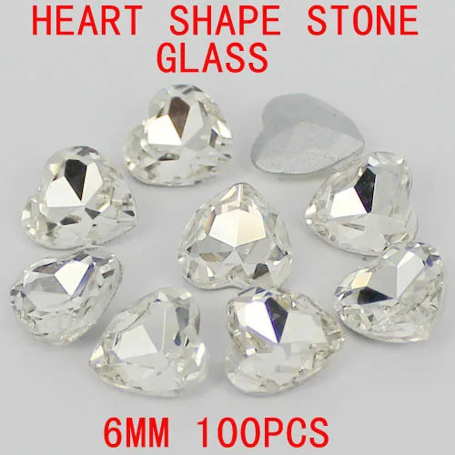 6 мм-27 мм Хрустальные стеклянные камни в форме сердца персикового цвета со