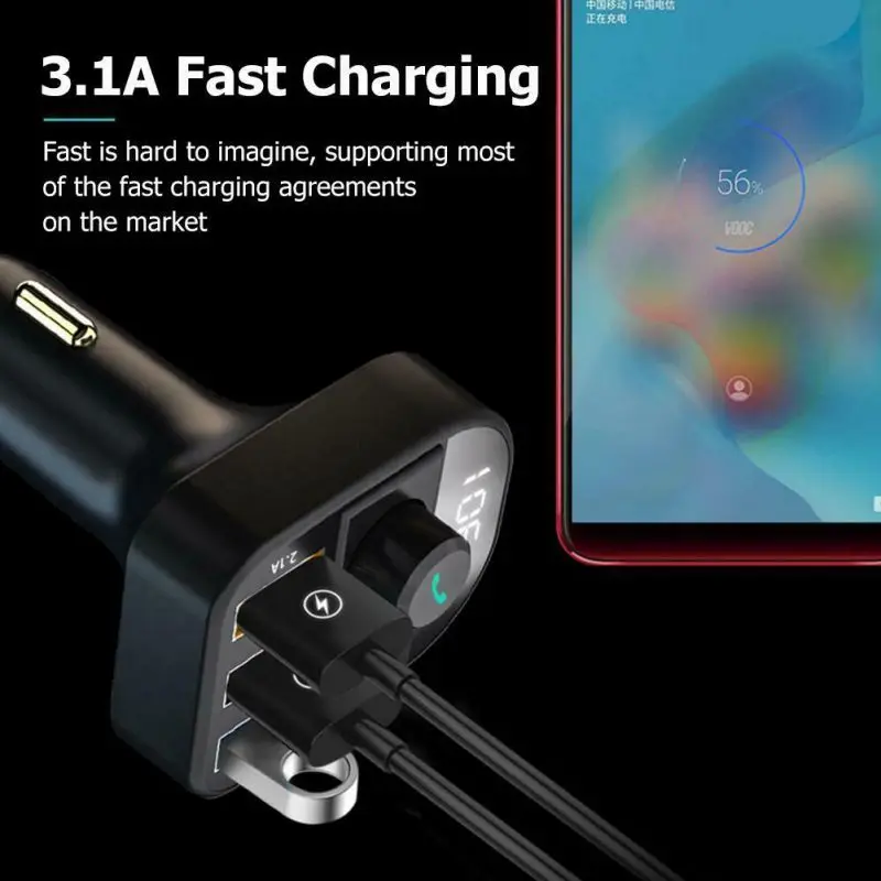Беспроводной FM трансмиттер Y9 Bluetooth 3 0 MP3 плеер светодиодный USB порта|MP3-плееры| |
