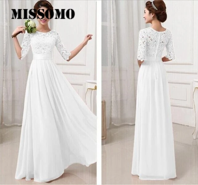 MISSOMO одежда женское кружевное белое платье шифоновое вечернее Vestidos халат Макси