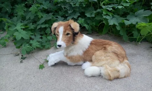 Большая Лежащая модель собаки пластиковая и меховая овчарская кукла подарок