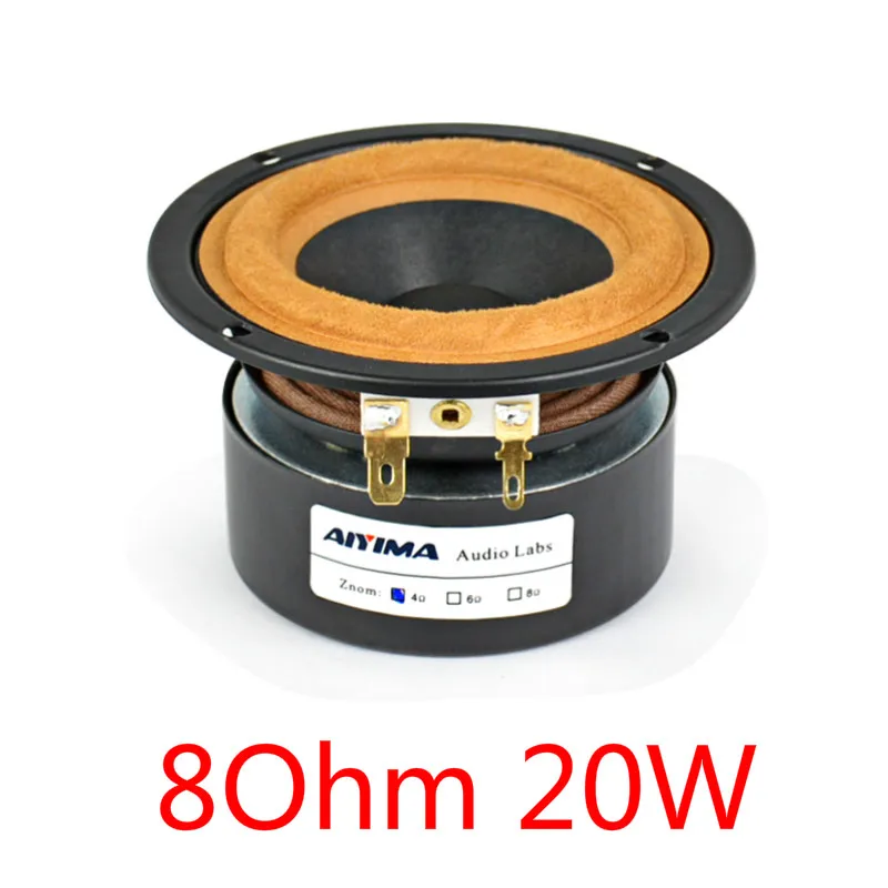 AIYIMA 1 шт. 3 дюйма аудио портативный динамик 4/8 Ом 20 Вт полный спектр стерео Hifi динамик s DIY для автомобиля Bluetooth домашнего кинотеатра - Цвет: Round 8Ohm 20W