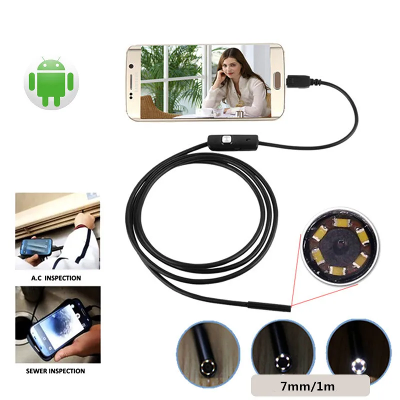 7 мм водонепроницаемый мини эндоскоп для Android USB провод змеиная трубка осмотр