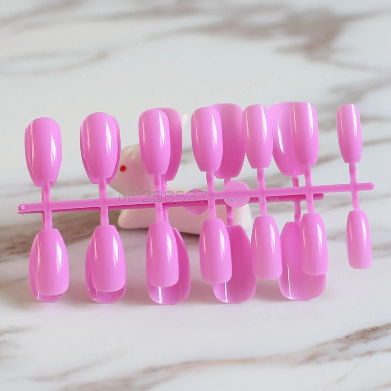 Новый гроб накладные ногти Модный Фиолетовый индивидуальный дизайн 24 шт полные