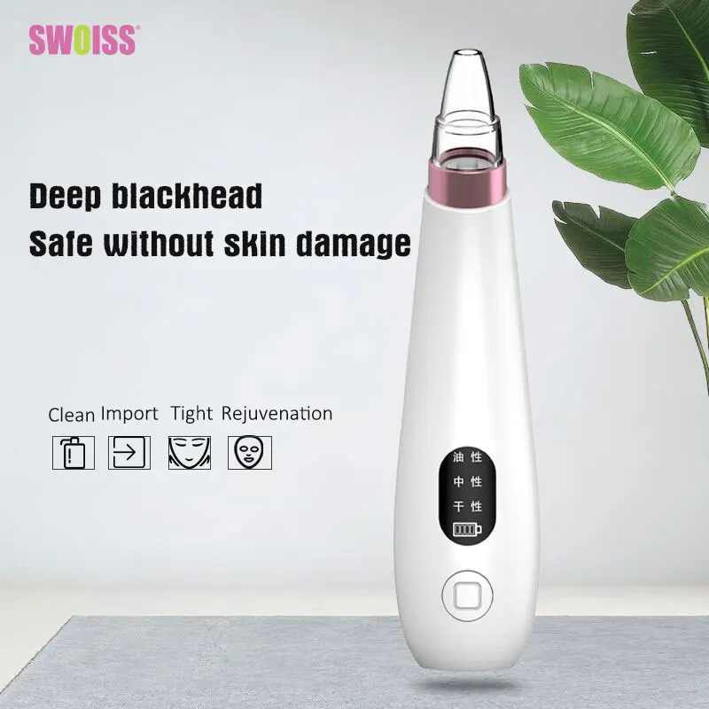 SWOISS Electric Face Nose Vacuum Blackhead Pore Remover Suction Pimple Acne Remove Facial Spa Beauty Skin Cleaning Tools | Красота и