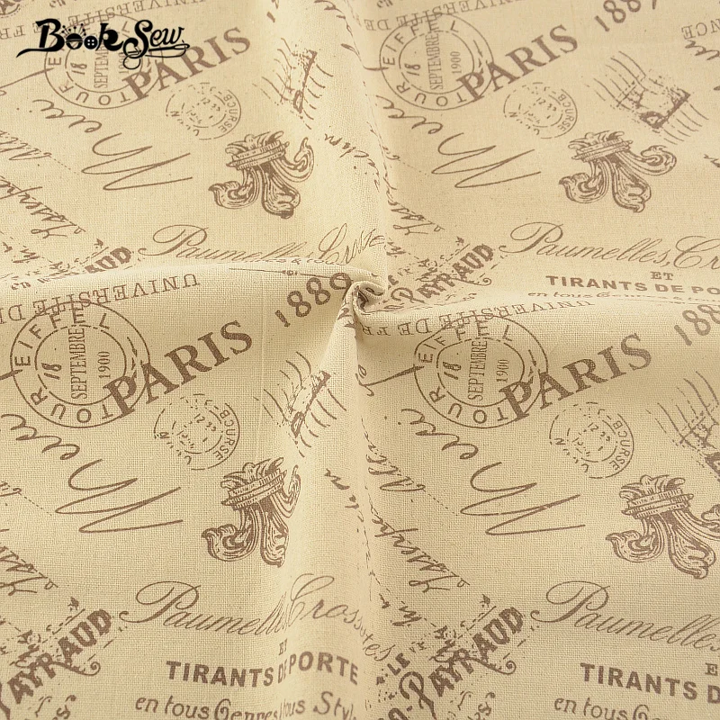 Booksew Home Textile Printed Words Cotton Linen Fabric Design Sewing Material Tablecloth Pillow Bag Curtain Cushion Zakka CM | Дом и сад