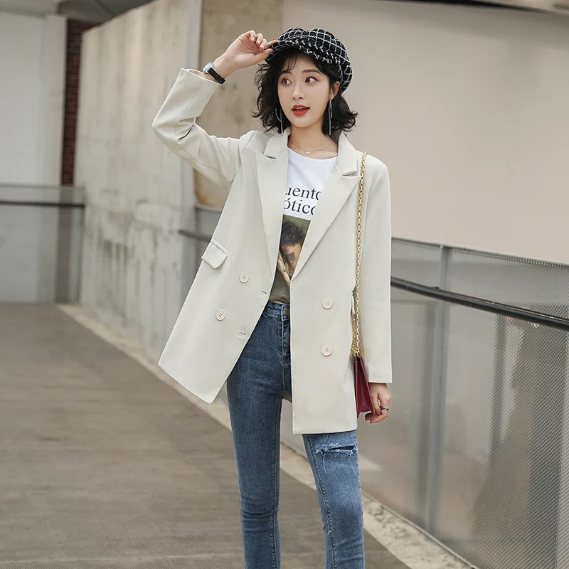 Женский костюм блейзер с длинным рукавом верхняя одежда новинка двубортный